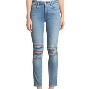 Acynetic Kelly High Rise Knee Slit Studded Skinny Ankle Jean